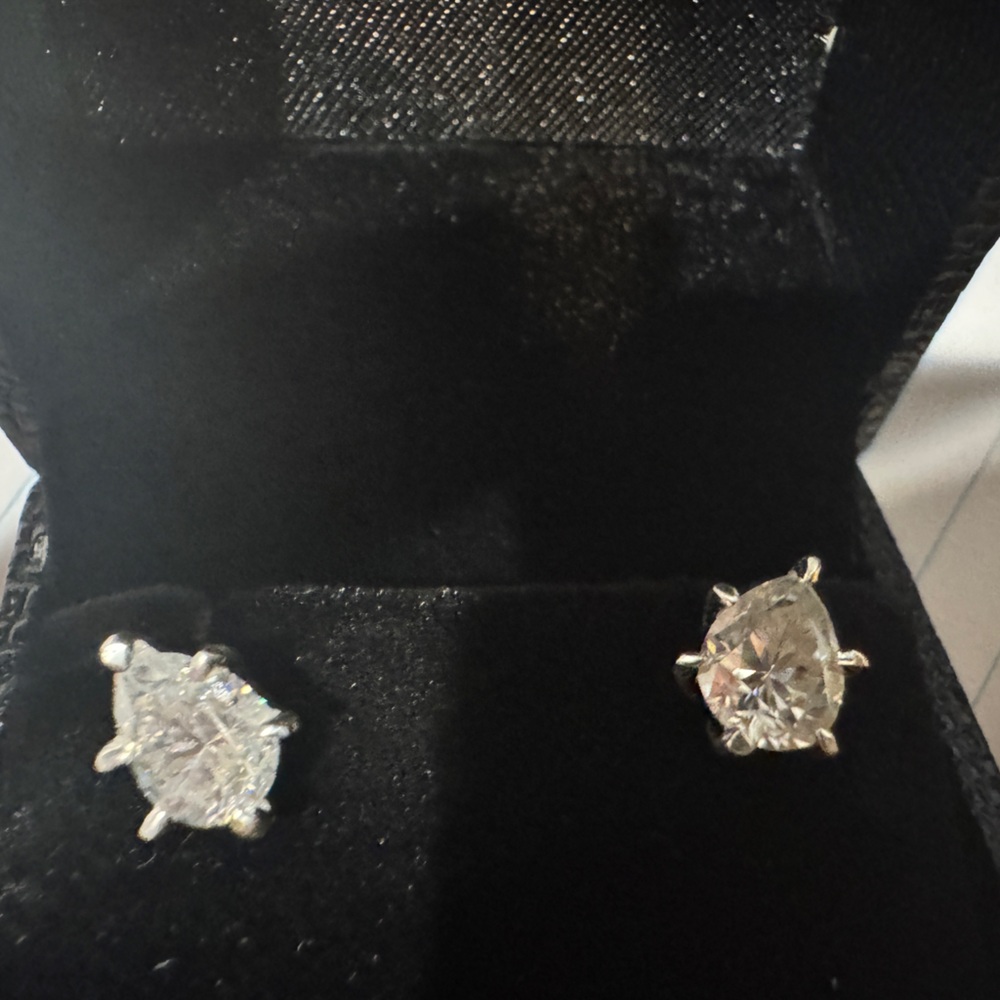 Pear Shaped Diamond Earrings 2 CTW